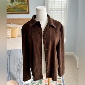 Vintage Suede-Look Shirt Jacket M